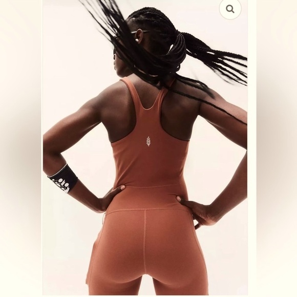 FREE PEOPLE Never Better Runsie in Sienna Yoga Athletic Gym Workout Casual New - Picture 3 of 11